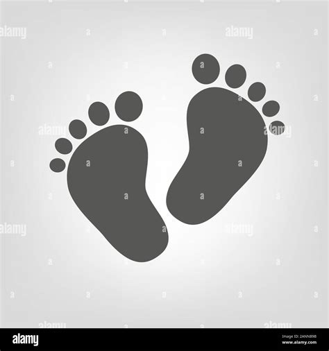 Simple Baby Footprints Vector Illustration Black Footprints Of Baby
