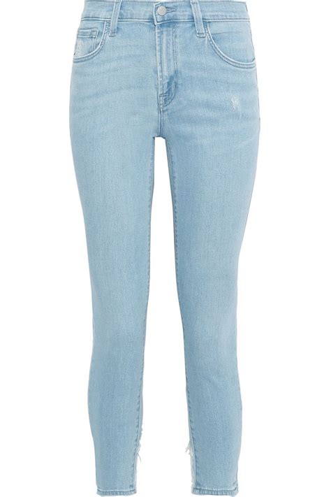 Cropped Distressed Mid Rise Skinny Jeans Sale Up To Off The