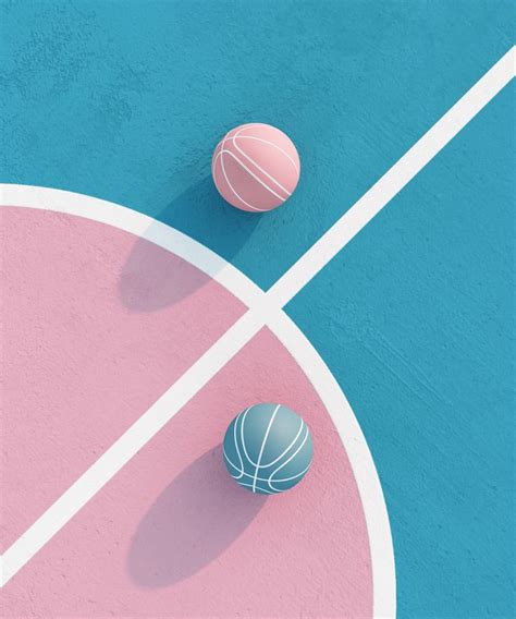 Minimalism Sport Posters Pink Basketball Basketball Background