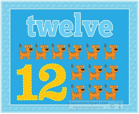 Counting Clipart Counting Numbers Twelve Tigers Classroom Clipart