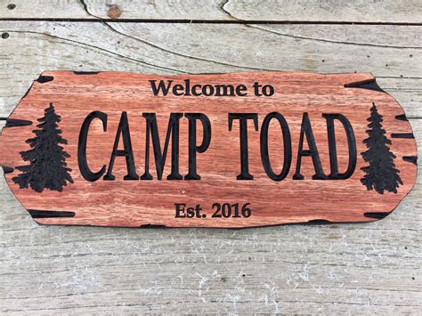 Rustic edge outdoor wooden carved sign | Wooden signs diy, Wooden carved signs, Wooden signs
