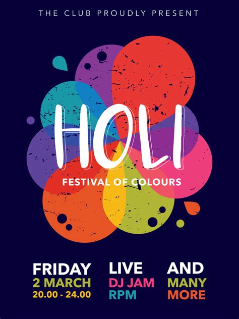 Holi Festival Poster 191138 Vector Art At Vecteezy