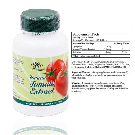 Natural Tomato Extract W Lycopene 100 Tablets