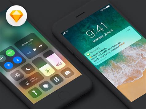 Ios 11 Notification And Control Center Template Free Download