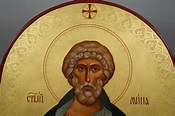 Martyr Menas of Egypt (arched wood) Orthodox Icon - BlessedMart