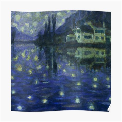 Monet Starry Night Inspiration Poster For Sale By Hozera Redbubble