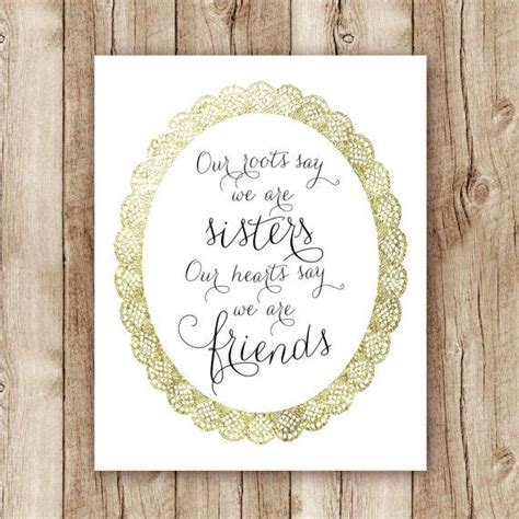 A Card With The Words Our Hearts May Be Sisters