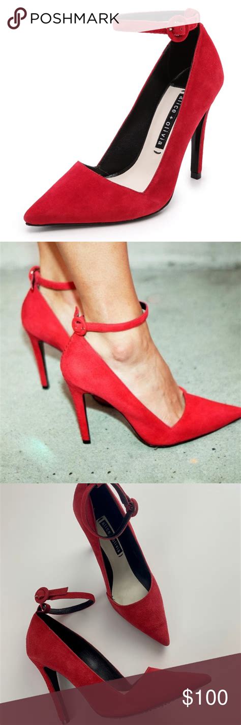Cherry Red Alice Olivia Mikayla Ankle Strap Pump Ankle Strap Pumps