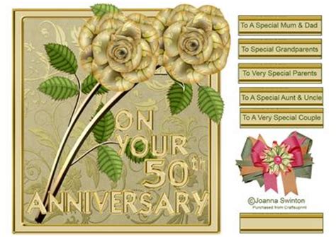 Golden Wedding Anniversary Card - CUP96704_470 | Craftsuprint