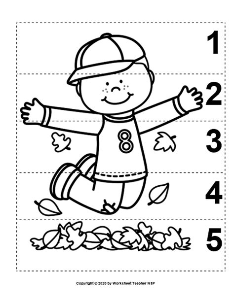 5 Autumn Number Sequence Bandw Puzzles Made By Teachers