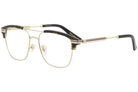 Gucci Eyeglasses Gg0241o Gg0241o 003 Gold Havana Full Rim Optical Frame 54mm