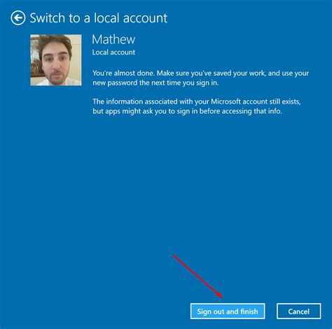 Sign Out Of Microsoft Account In Windows 10