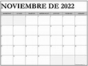 noviembre de 2022 calendario gratis | Calendario noviembre