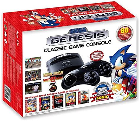 Sega Genesis Game Console With 81 Built In Classic Games With