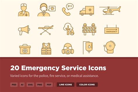 20 Emergency Service Icons Icons Creative Market