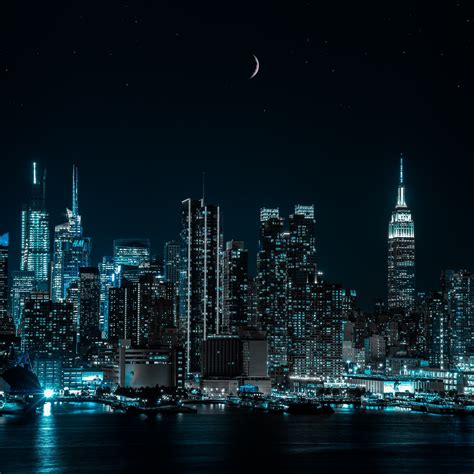 New York City Wallpaper 4K, Cityscape, Night, City lights ...