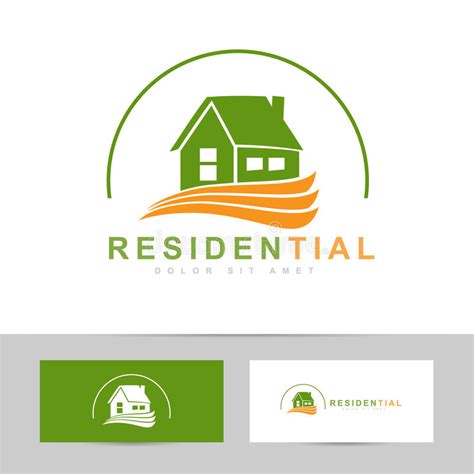 Real Estate House Green Orange Logo Stock Vector Illustration Of Home