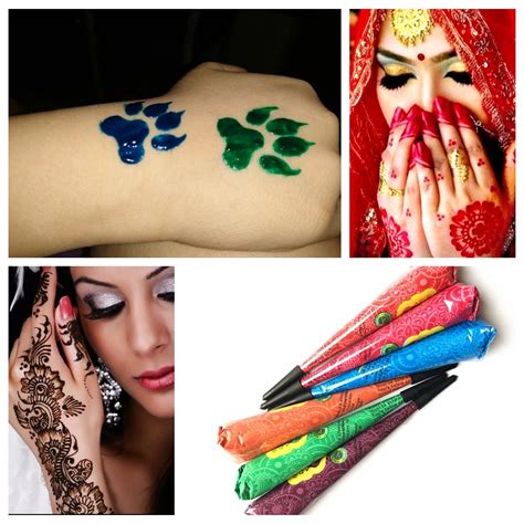 9 Color Choose Indian Henna Tattoo Paste Women Makeup Mehndi Body Art