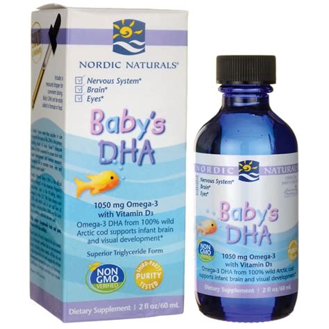 Nordic Naturals Babys Dha With Vitamin D3 2 Fl Oz 60 Ml Liquid