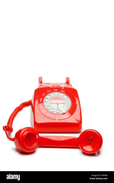 Old Fashioned Red Telephone Stock Photo Alamy