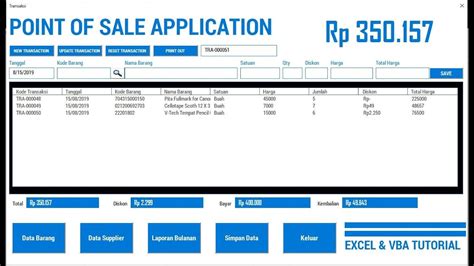 Membuat Form Transaksi Penjualan Aplikasi Kasir Part Excel Vba