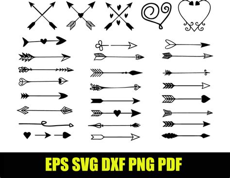 Hand Drawn Arrows Svg Cut Files For Cricut Crossed Arrows Svg Digital