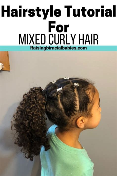 Mixed Girl Hairstyles A Cute Easy Style For Biracial Curly Hair Tutorial Mixed Curly Hair