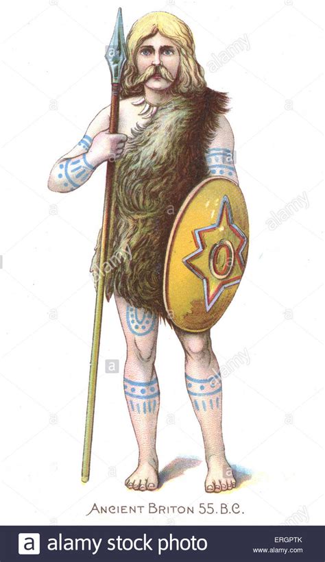Ancient Briton 55bc British Man In Typical Dress At The Time Ofjulius