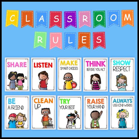 10 sheets classroom rules classroom rules rules a4 posters preschool english learning habits