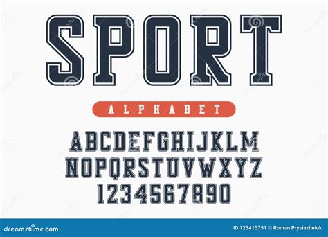 Sport Font Original College Alphabet Athletic Style Letters And