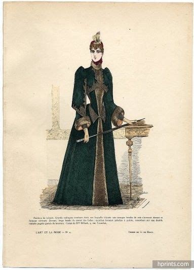 Lart Et La Mode 1890 N°02 G De Billy Colored Fashion Lithograph Fur