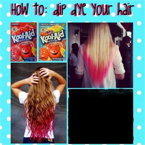 Dyeing your hair tips with kool aid is a bit cheaper than. How to dip dye your hair with Kool aid You will need: 2-4 ...