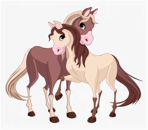 Cute Cartoon Horses Two Horses Clipart Hd Png Download Kindpng