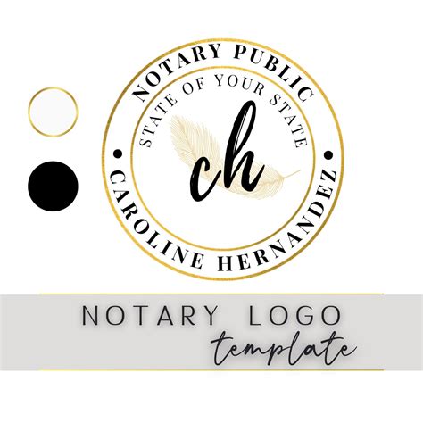Gold Notary Logo Template For Notary Signing Agents Editable Etsy