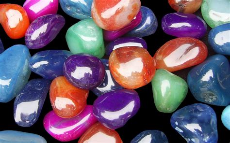 Agates Semi Precious Stones Of Different Colors Are Used When There Is