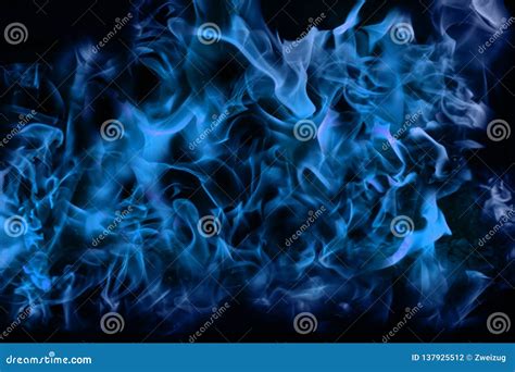Blue Flame Fire Conceptual Abstract Texture Background Stock Photo