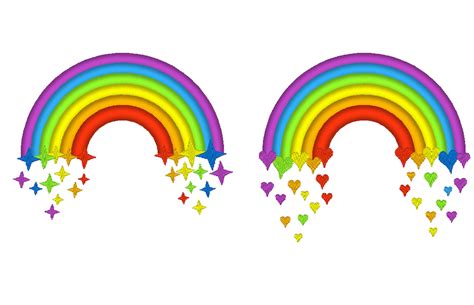 Cute Rainbows Set Of Two Rainbow With Falling Stars And Etsy