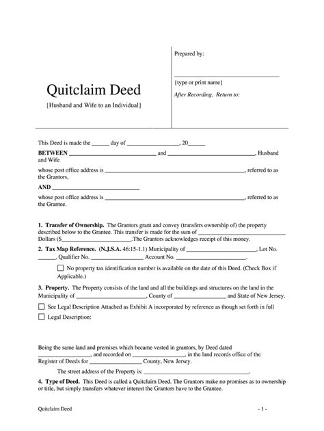 Quitclaim Deed Nj Fill Out Sign Online Dochub