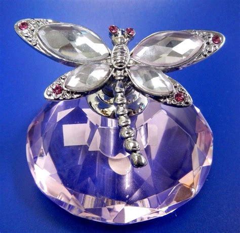 Unique Perfume Bottle Dragonfly Pink Crystal 225 Tall By Welforth