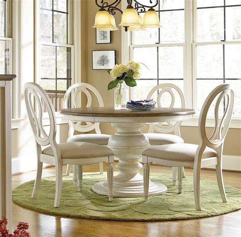 Country Chic 5 Piece Round White Dining Table Set Zin Home