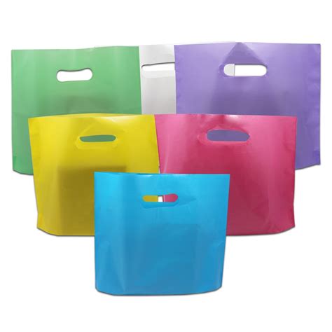 100pcslot Plastic Wedding T Bags With Handles Shops Package Bag