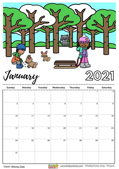 2021 Calendar Printable Editable