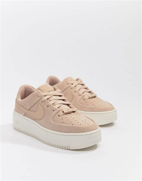 Nike Leather Pink Air Force 1 Sage Sneakers Lyst