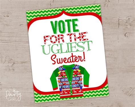 Ugly Sweater Party Voting Sign Ugly Sweater Party Etsy