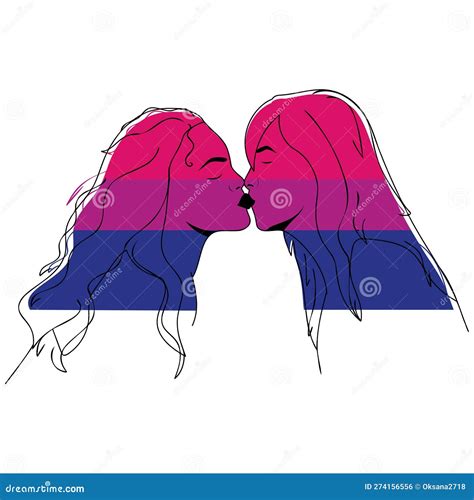 bisexual couple kissing stock illustration illustration of banner 274156556