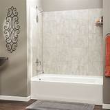 Learn how to install a tub surround 5 reasons to choose an acrylic shower surround a stunning tub surround with white beveled subway tile white. DumaWall Shower Kit in Wintry Mix in 2020 | Waterproof ...