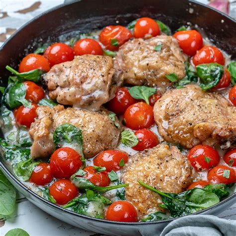 Remove chicken and set aside on a plate. Tuscan Chicken with Cherry Tomatoes & Spinach (Dairy free ...