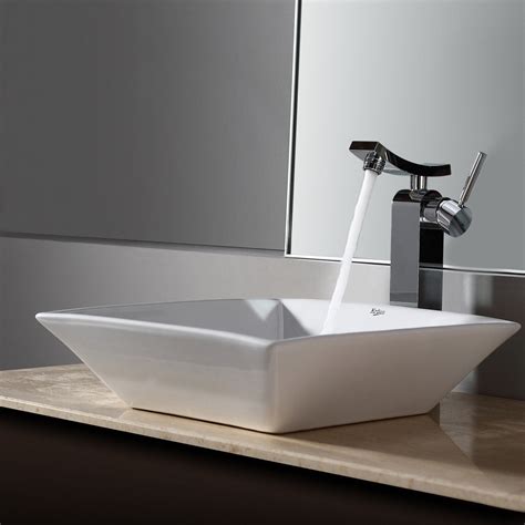Kraus Ceramic Square Vessel Bathroom Sink And Reviews Wayfair