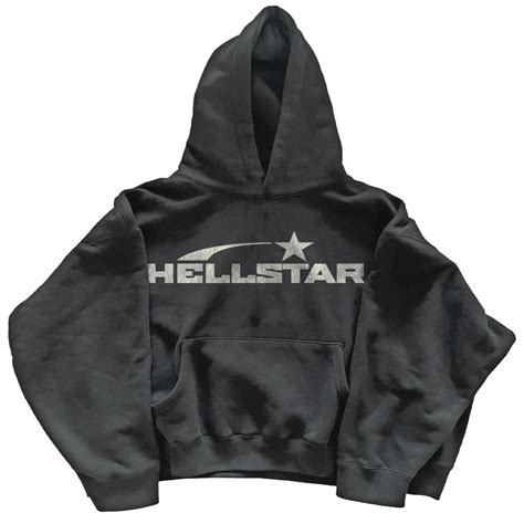 Hellstar Studios Basic Logo Hooded Sweatshirt Black Ava Galerie