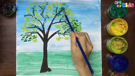 Any age children from toddlers to older children. How to draw tree for kids | Landscape painting for ...
